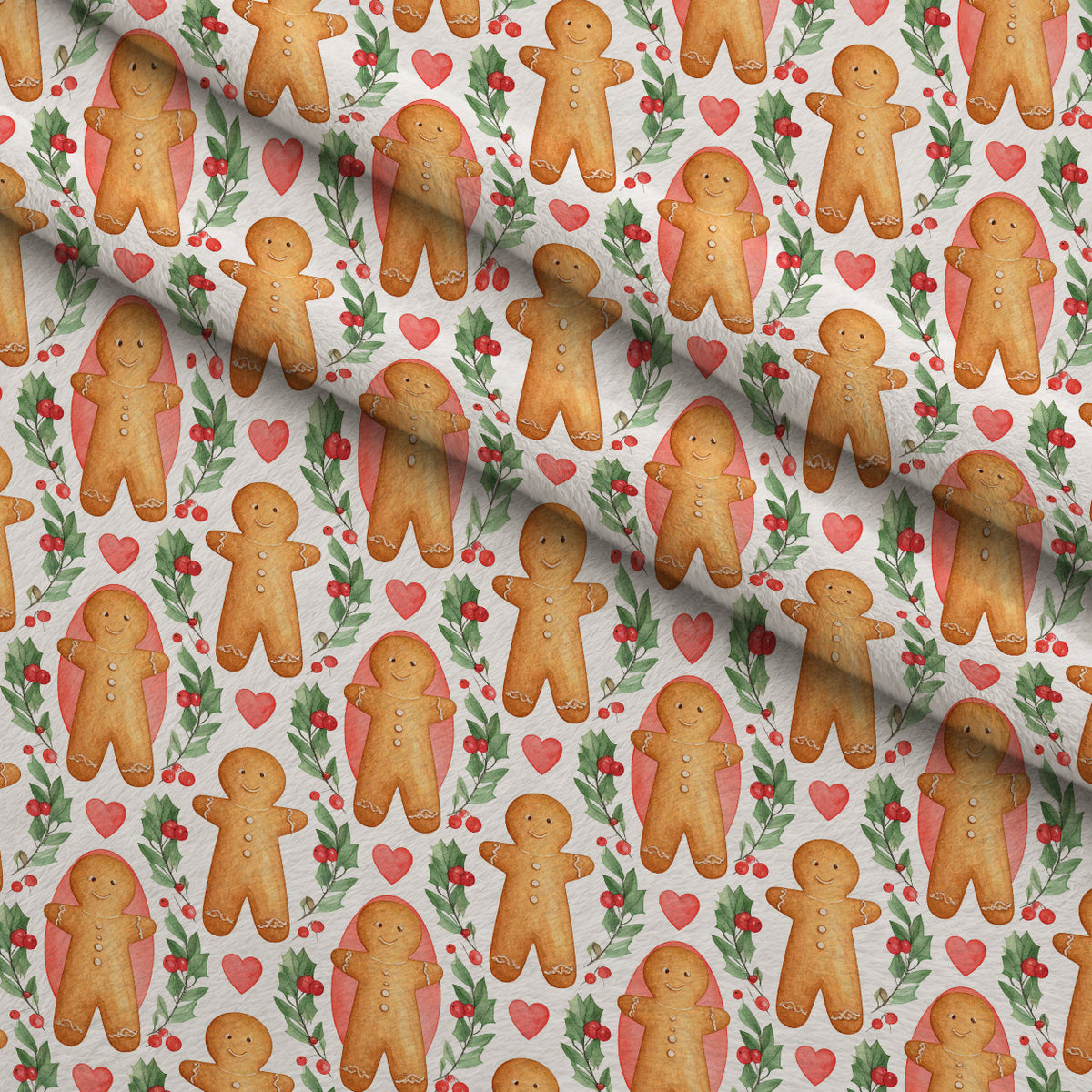 Holly Jolly Heirloom Pattern 3 Minky Fabric — plush minky folded close-up preview (mv-minky-v1:lying)