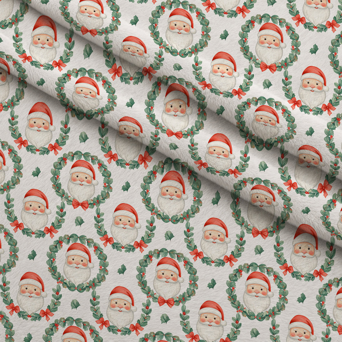 Holly Jolly Heirloom Pattern 6 Minky Fabric — plush minky folded close-up preview (mv-minky-v1:lying)