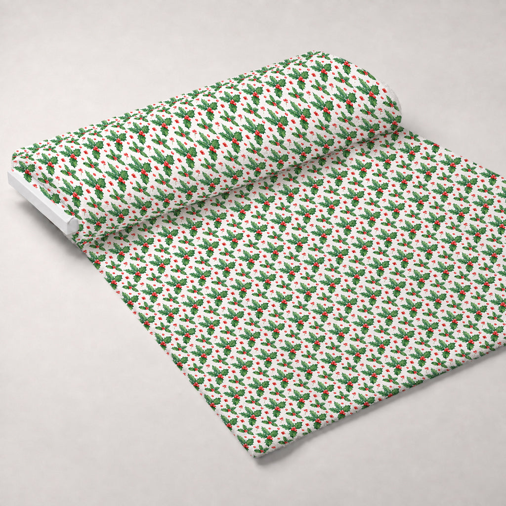 Holly Jolly Heirloom Pattern 9 Minky Fabric — plush minky unrolled bolt preview (mv-minky-v1:bolt)