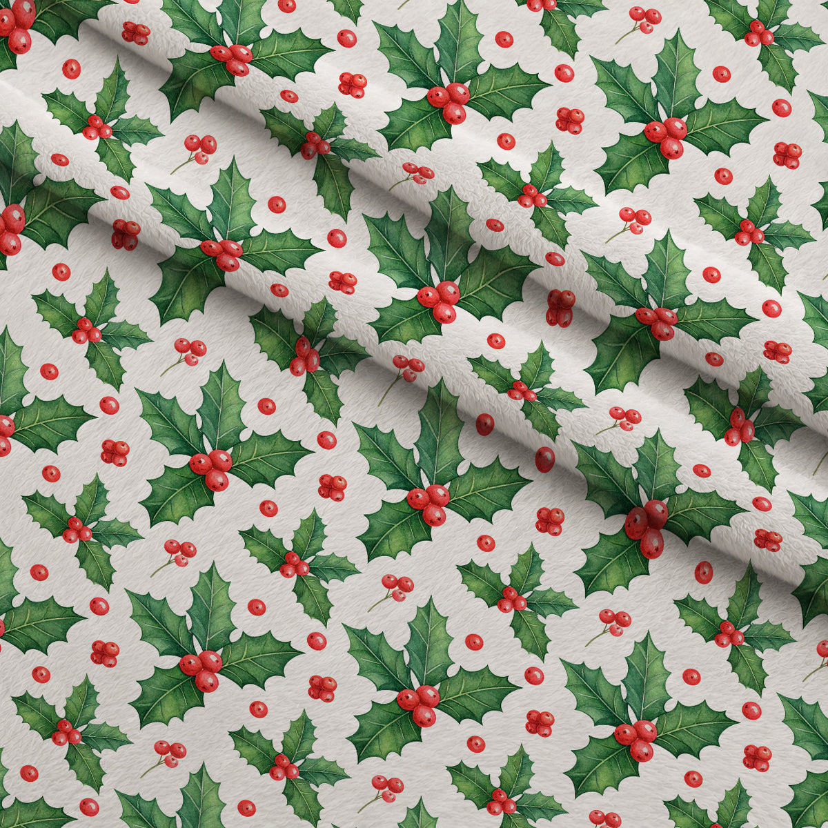 Holly Jolly Heirloom Pattern 9 Minky Fabric — plush minky folded close-up preview (mv-minky-v1:lying)