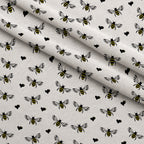 Honeybee Hearts Pattern 1 Minky Fabric — plush minky folded close-up preview (mv-minky-v1:lying)