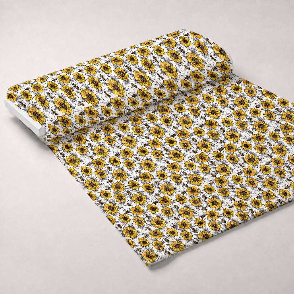 Honeycomb Blooms Pattern 1 Minky Fabric — plush minky unrolled bolt preview (mv-minky-v1:bolt)