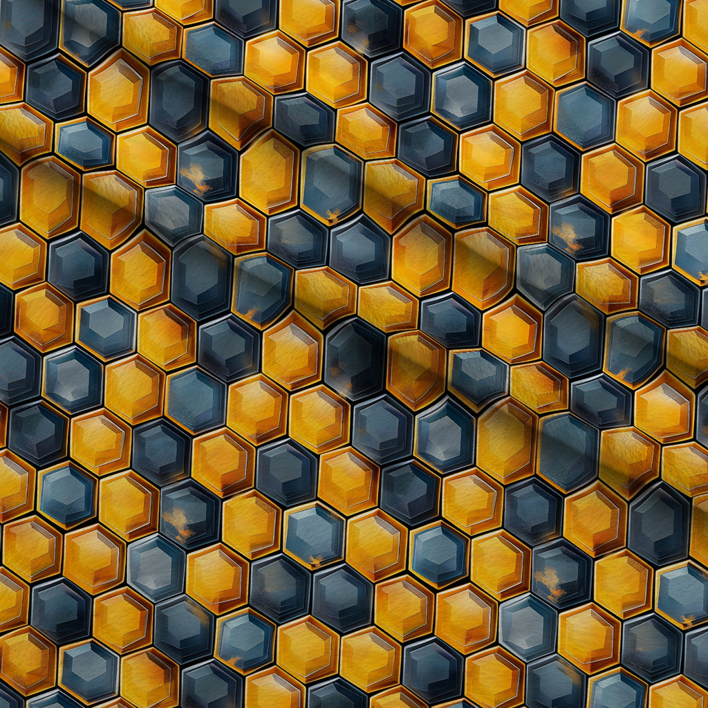 Honeycomb Blooms Pattern 11 Minky Fabric — plush minky folded close-up preview (mv-minky-v1:lying)