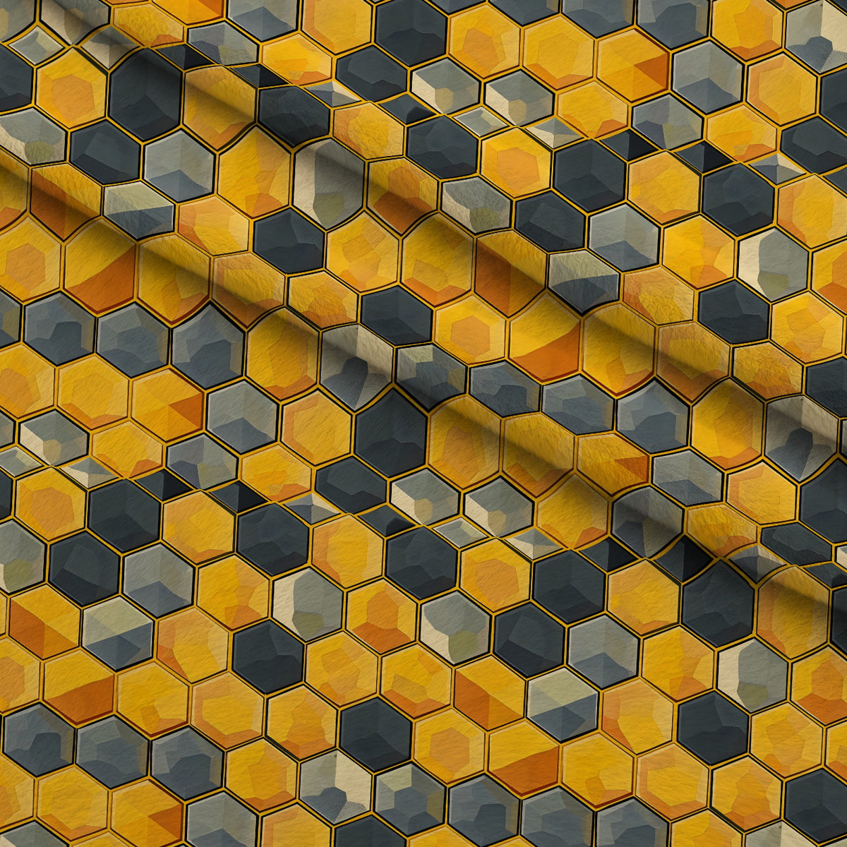 Honeycomb Blooms Pattern 12 Minky Fabric — plush minky folded close-up preview (mv-minky-v1:lying)