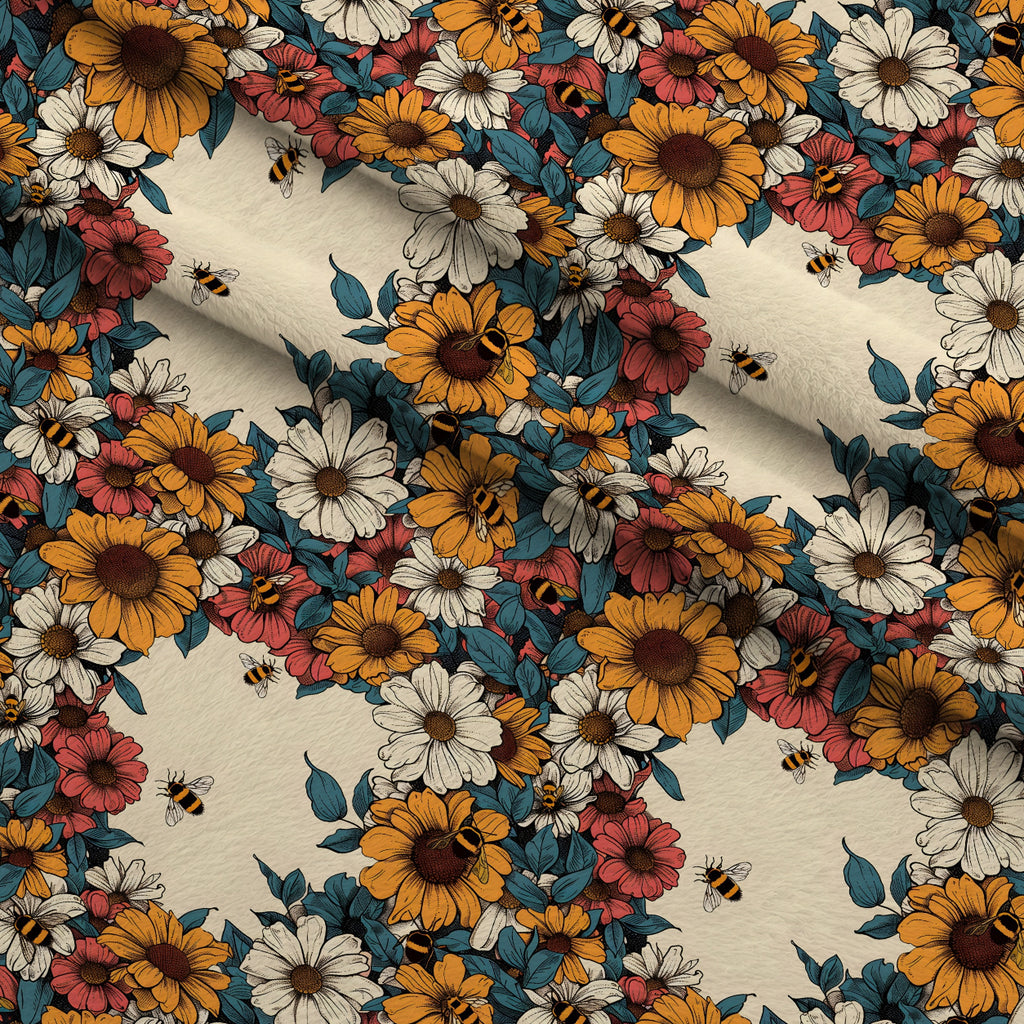 Honeycomb Blooms Pattern 14 Minky Fabric — plush minky folded close-up preview (mv-minky-v1:lying)