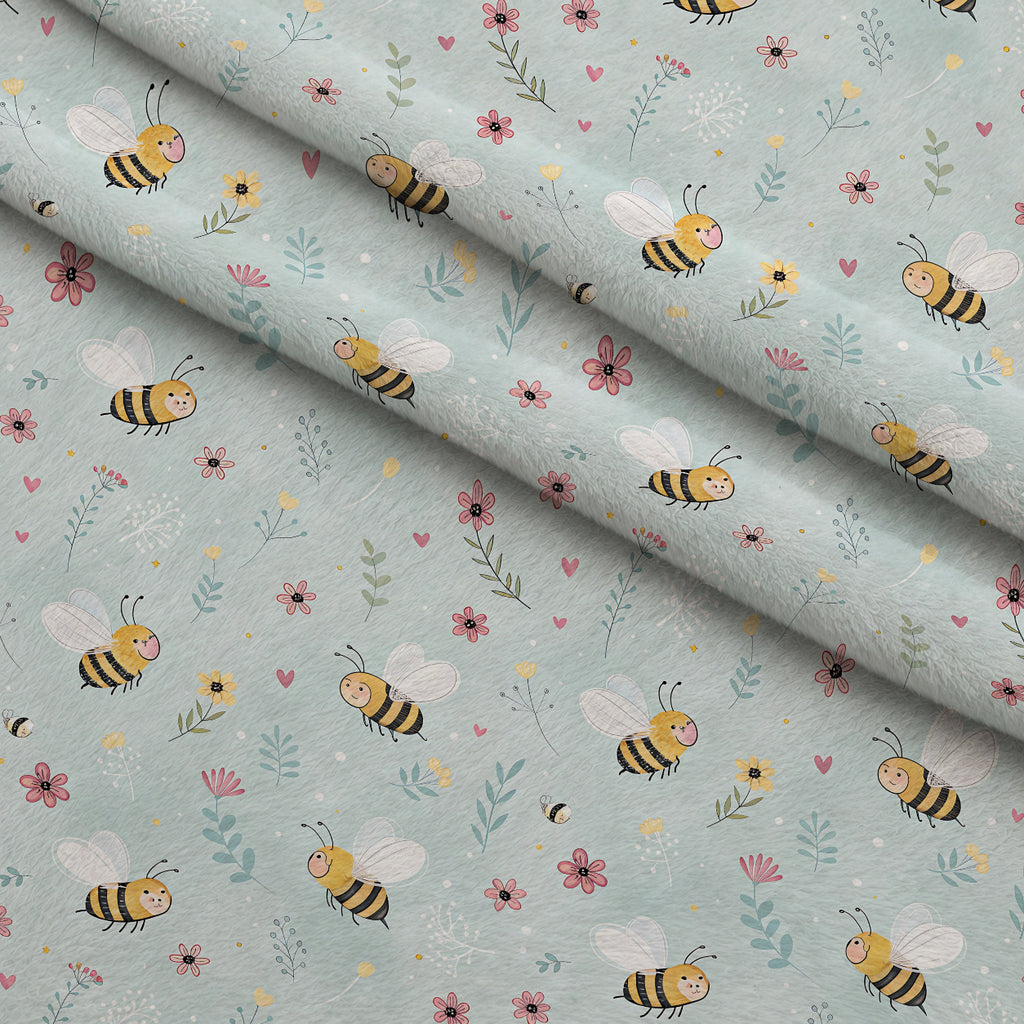 Honeycomb Harvest Pattern 10 Minky Fabric — plush minky folded close-up preview (mv-minky-v1:lying)