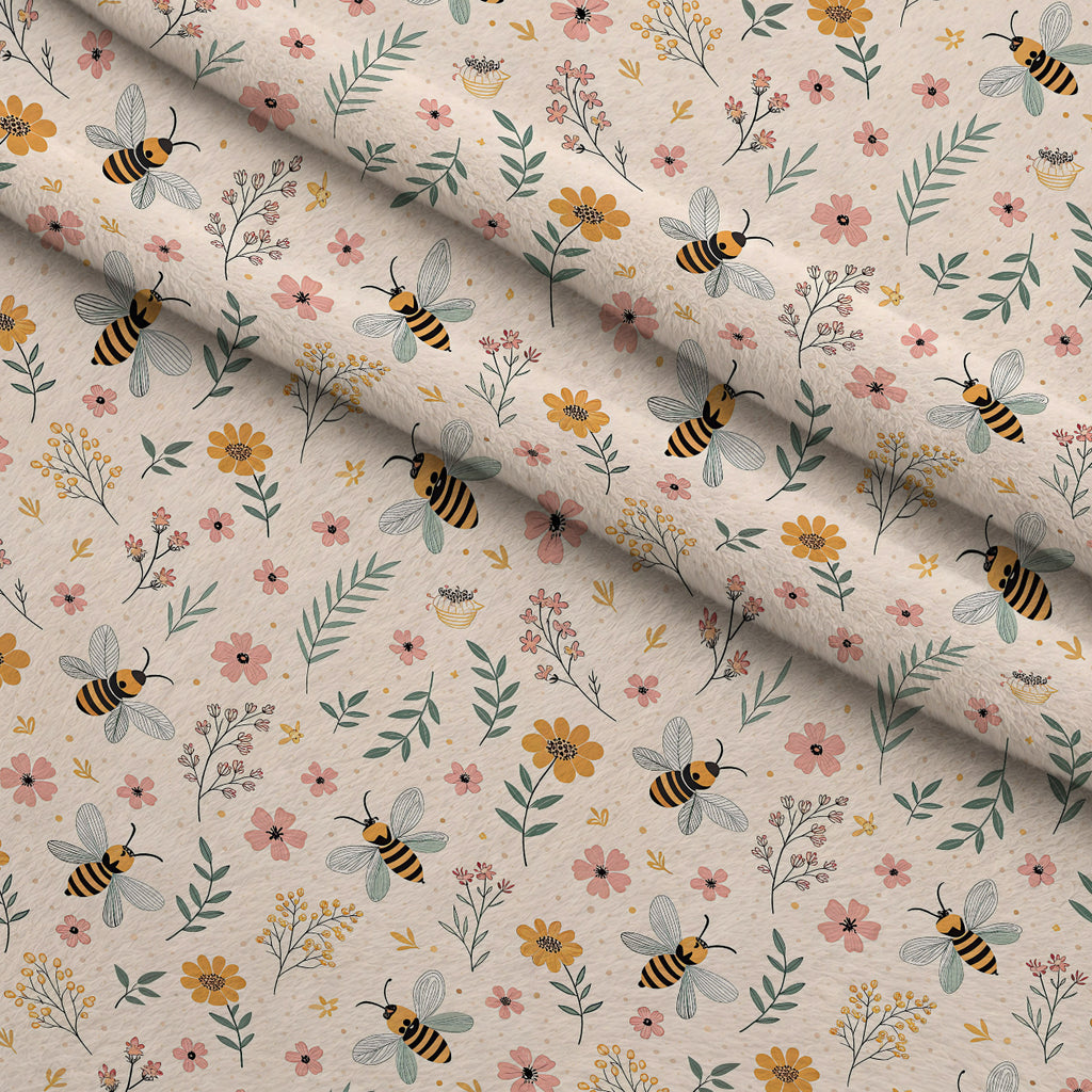 Honeycomb Harvest Pattern 13 Minky Fabric — plush minky folded close-up preview (mv-minky-v1:lying)