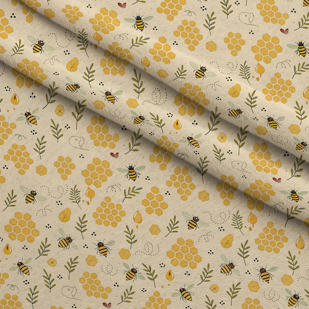 Honeycomb Harvest Pattern 14 Minky Fabric — plush minky folded close-up preview (mv-minky-v1:lying)