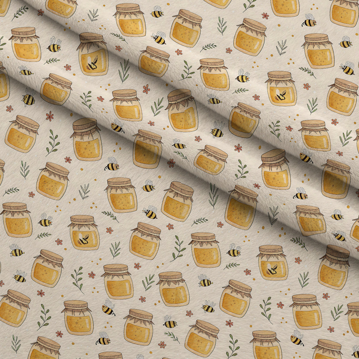 Honeycomb Harvest Pattern 15 Minky Fabric — plush minky folded close-up preview (mv-minky-v1:lying)