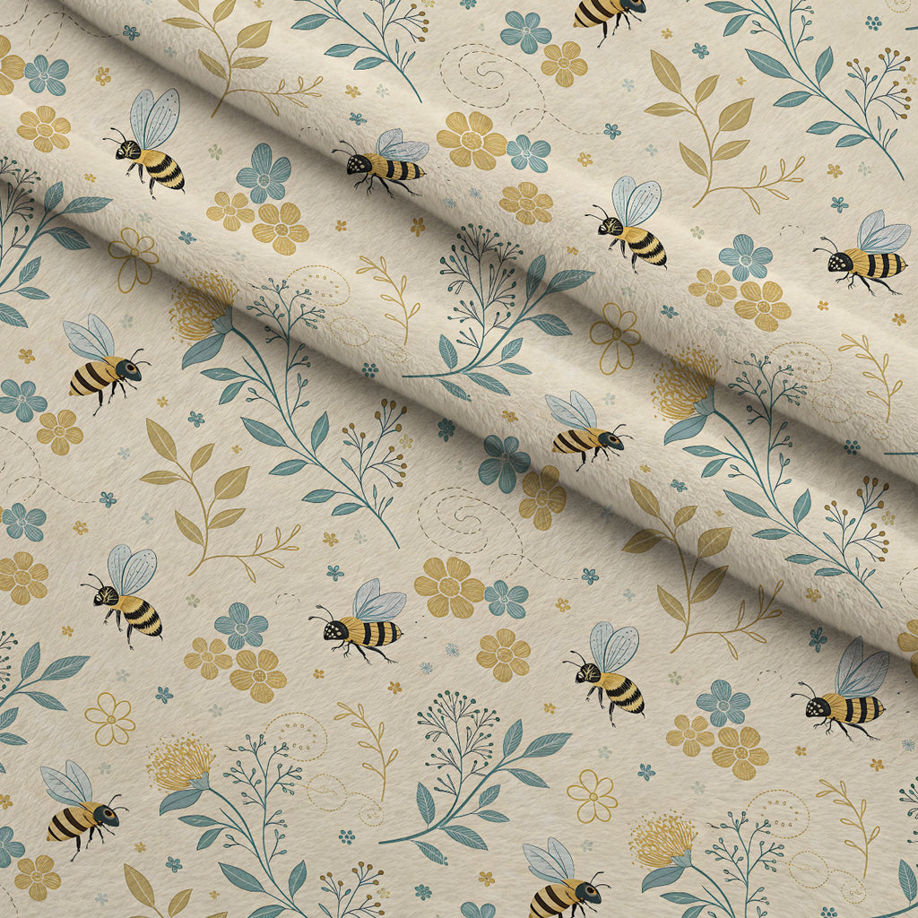 Honeycomb Harvest Pattern 18 Minky Fabric — plush minky folded close-up preview (mv-minky-v1:lying)
