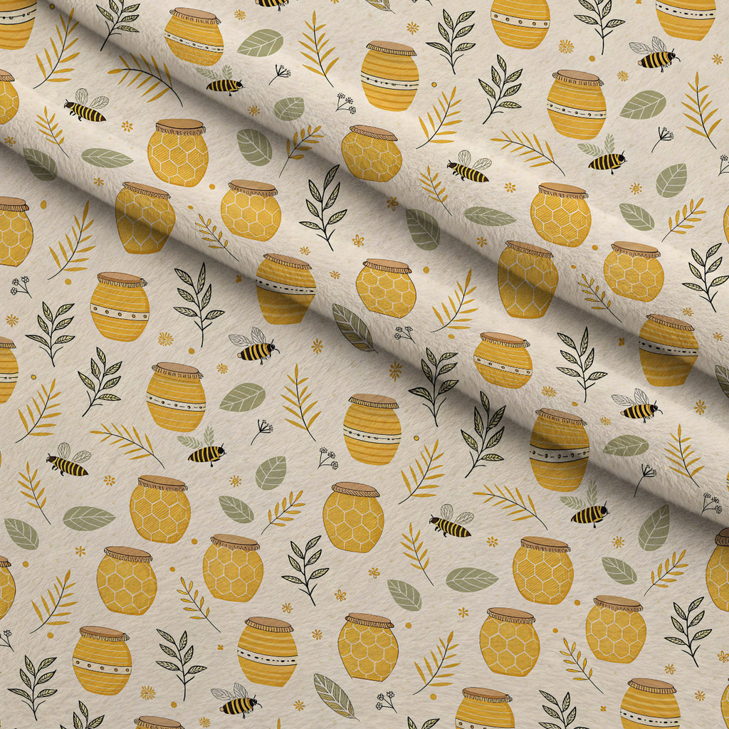 Honeycomb Harvest Pattern 19 Minky Fabric — plush minky folded close-up preview (mv-minky-v1:lying)