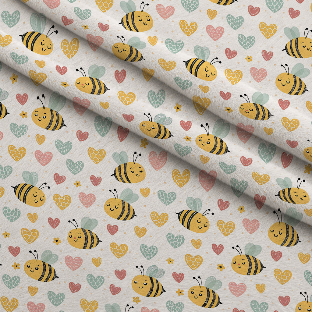 Honeycomb Harvest Pattern 2 Minky Fabric — plush minky folded close-up preview (mv-minky-v1:lying)