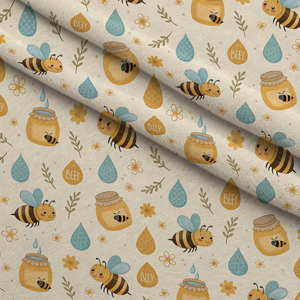 Honeycomb Harvest Pattern 3 Minky Fabric — plush minky folded close-up preview (mv-minky-v1:lying)