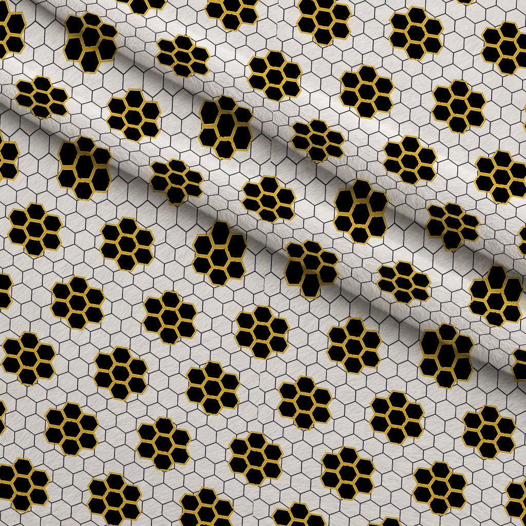 Honeycomb Hive Pattern 11 Minky Fabric — plush minky folded close-up preview (mv-minky-v1:lying)