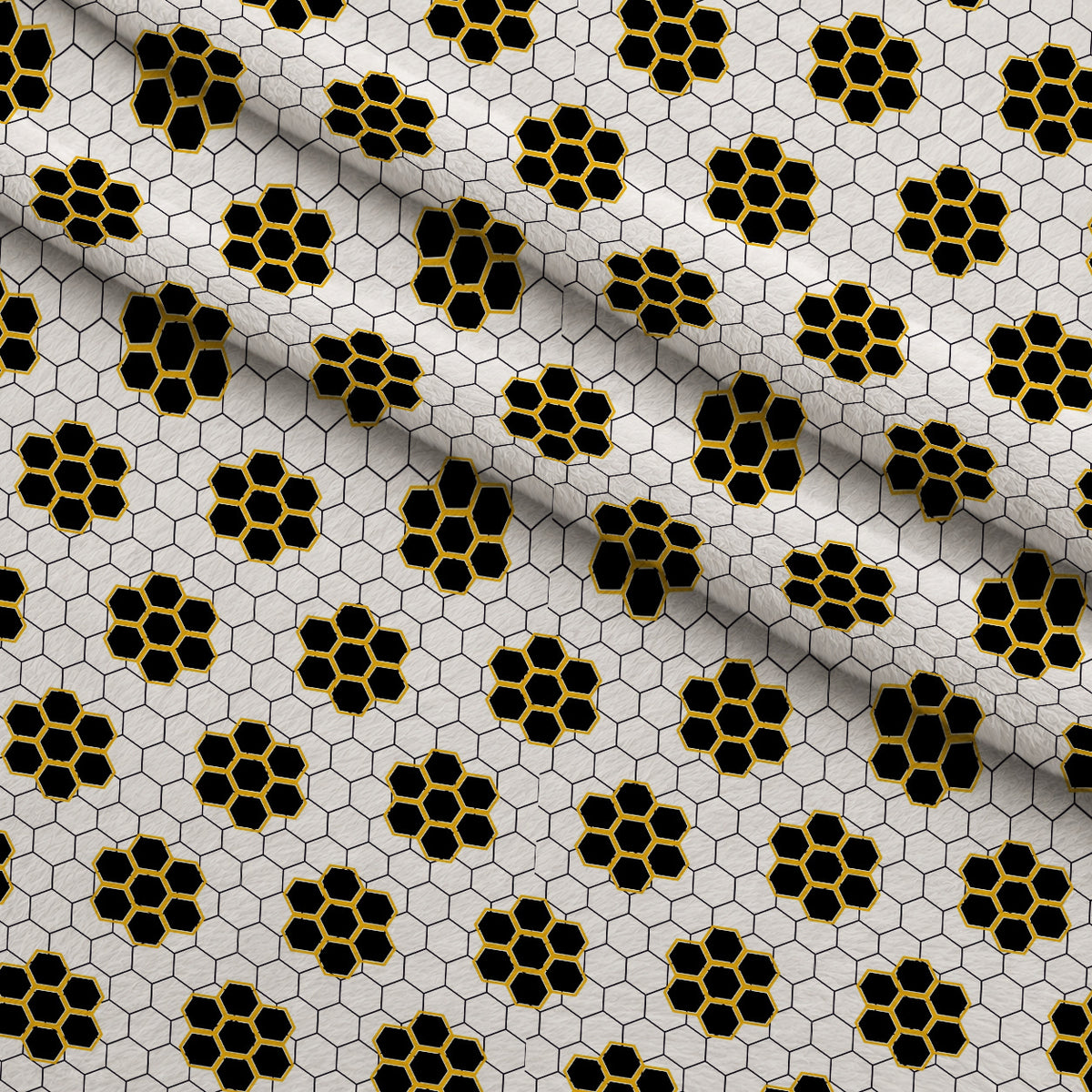 Honeycomb Hive Pattern 11 Minky Fabric — plush minky folded close-up preview (mv-minky-v1:lying)