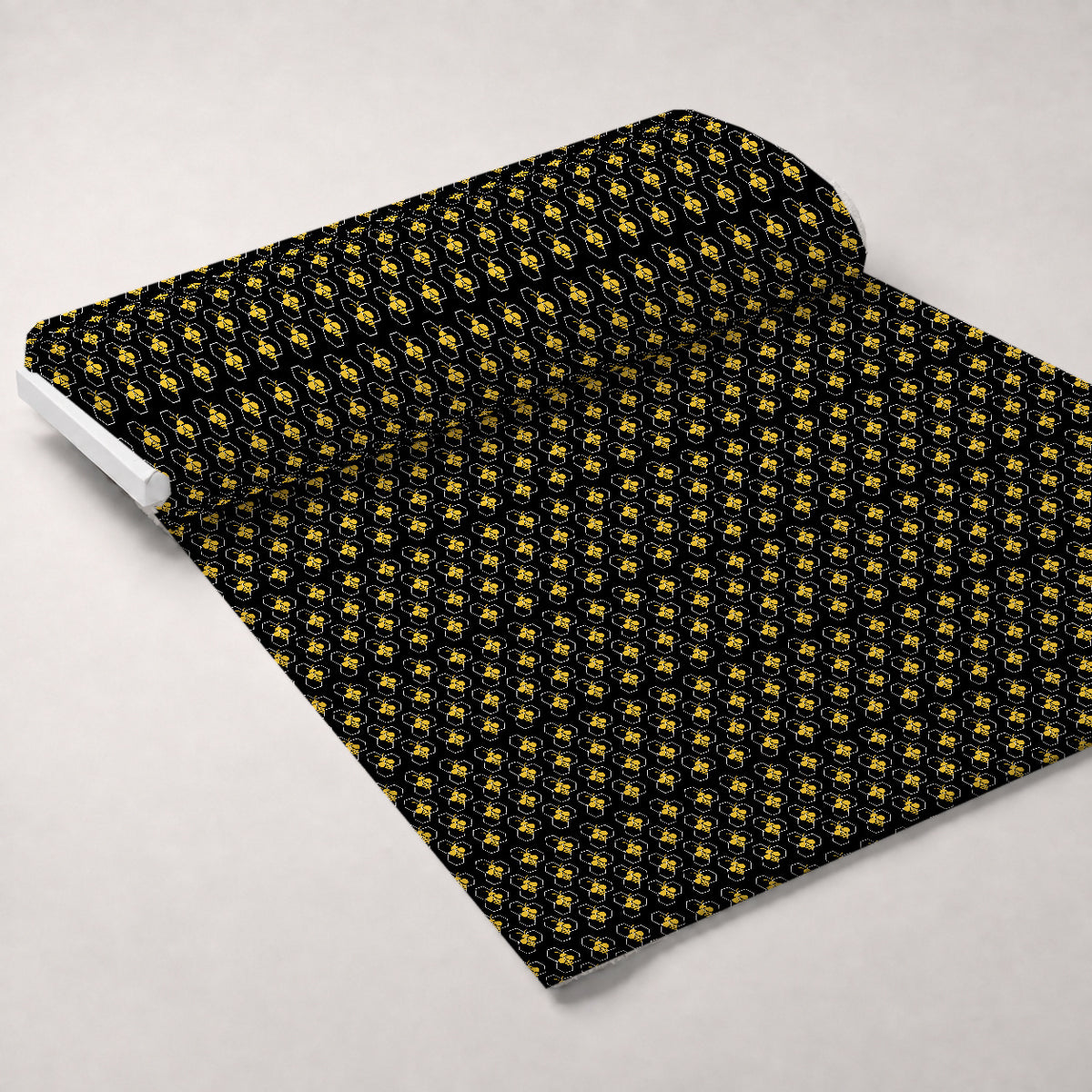 Honeycomb Hive Pattern 3 Minky Fabric — plush minky unrolled bolt preview (mv-minky-v1:bolt)