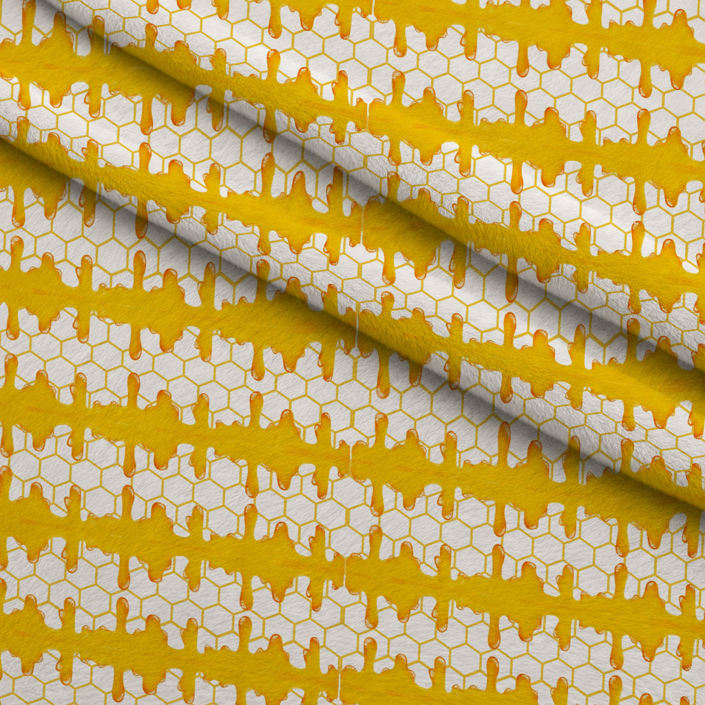 Honeycomb Hive Pattern 7 Minky Fabric — plush minky folded close-up preview (mv-minky-v1:lying)