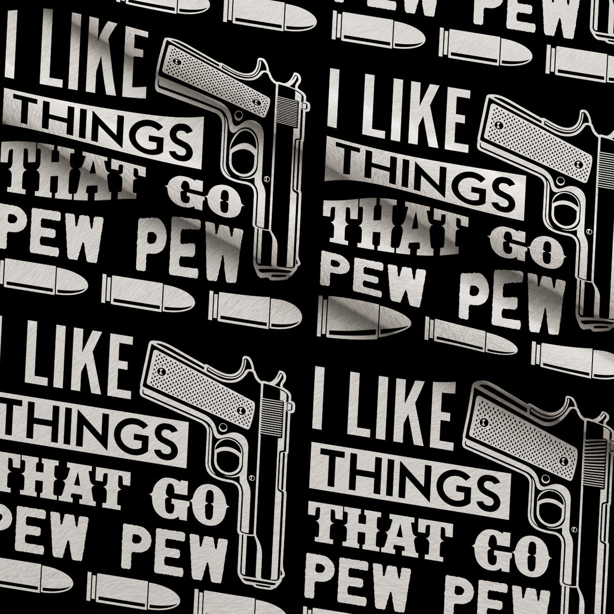 I Like Things That Go Pew Pew Minky Fabric — plush minky folded close-up preview (mv-minky-v1:lying)