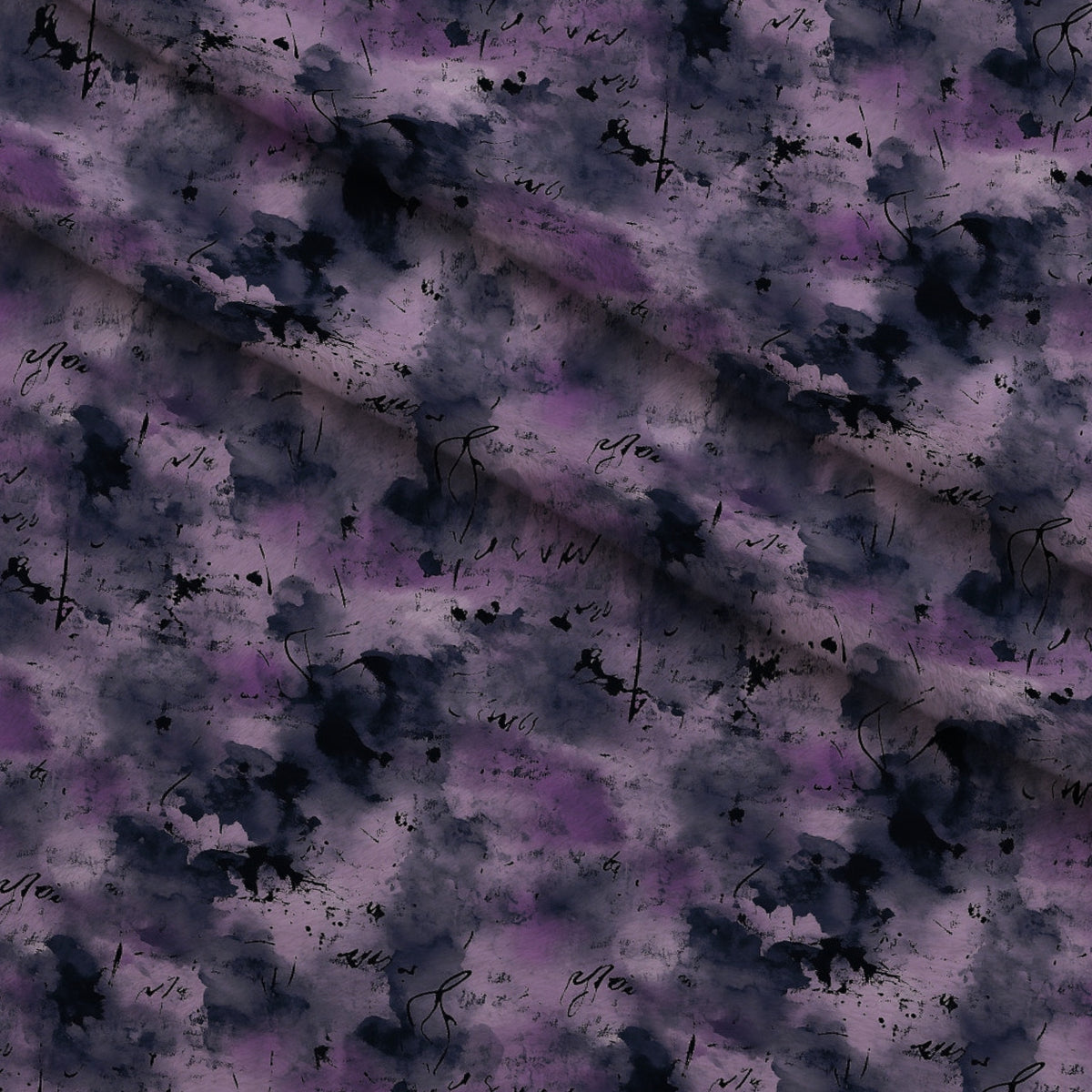 Inkwash Manuscript Pattern 12 Minky Fabric — plush minky folded close-up preview (mv-minky-v1:lying)
