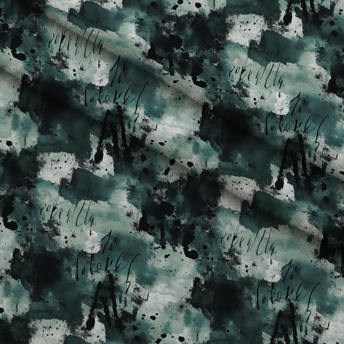 Inkwash Manuscript Pattern 5 Minky Fabric — plush minky folded close-up preview (mv-minky-v1:lying)