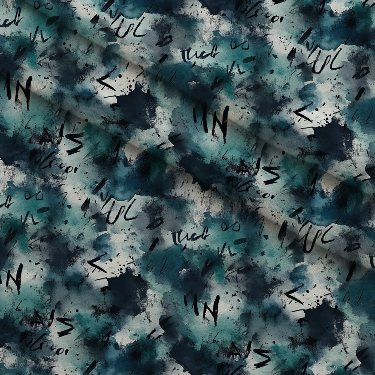 Inkwash Manuscript Pattern 6 Minky Fabric — plush minky folded close-up preview (mv-minky-v1:lying)