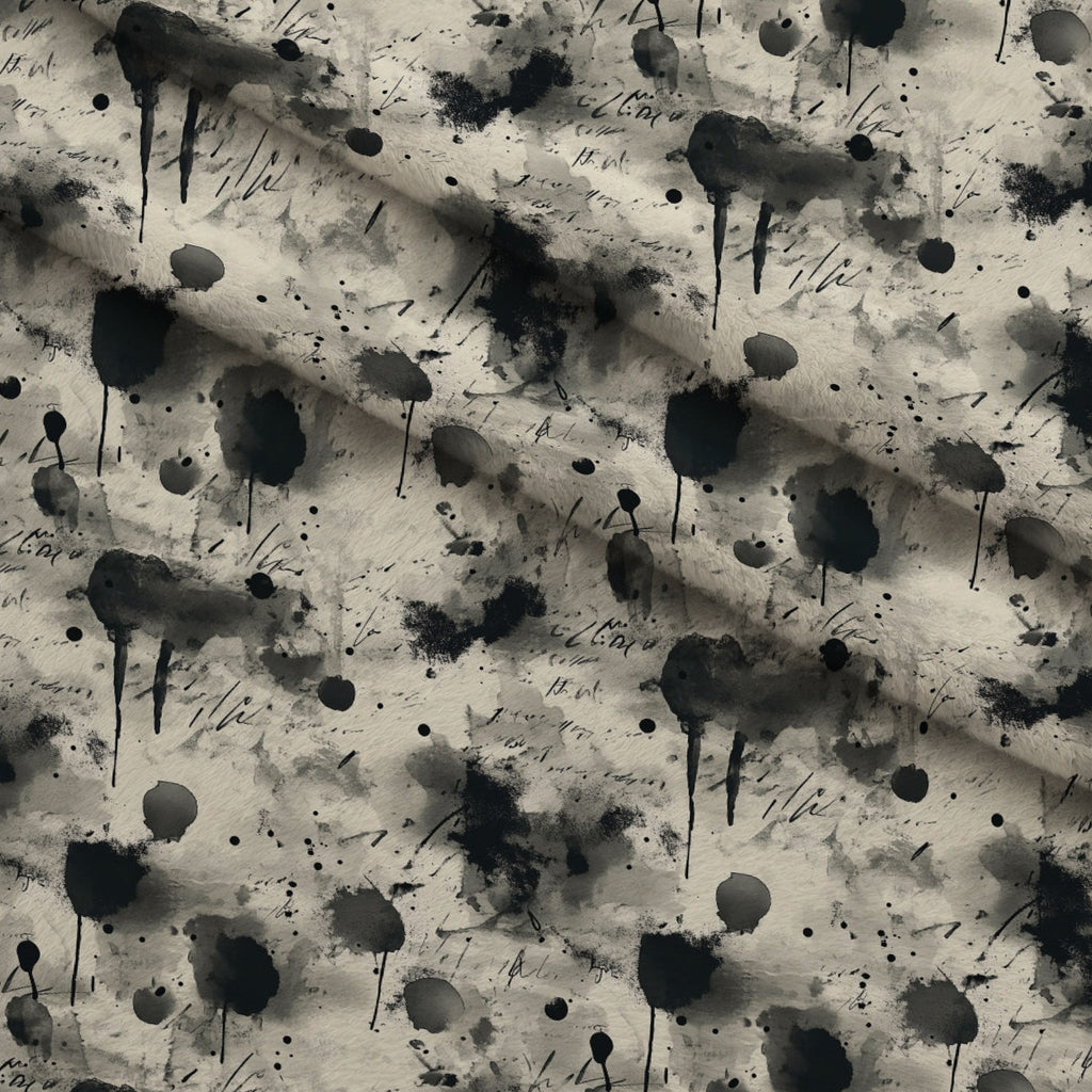 Inkwash Manuscript Pattern 7 Minky Fabric — plush minky folded close-up preview (mv-minky-v1:lying)