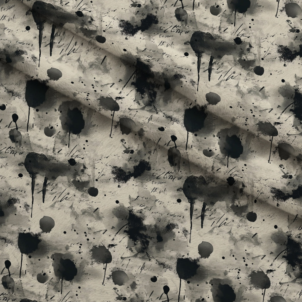 Inkwash Manuscript Pattern 7 Minky Fabric — plush minky folded close-up preview (mv-minky-v1:lying)