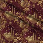 Islamic Red Pattern 11 Minky Fabric — plush minky folded close-up preview (mv-minky-v1:lying)