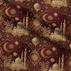 Islamic Red Pattern 12 Minky Fabric — plush minky folded close-up preview (mv-minky-v1:lying)