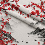 Japanese Cherry Blossoms 2 Minky Fabric — plush minky folded close-up preview (mv-minky-v1:lying)