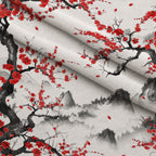 Japanese Cherry Blossoms 4 Minky Fabric — plush minky folded close-up preview (mv-minky-v1:lying)
