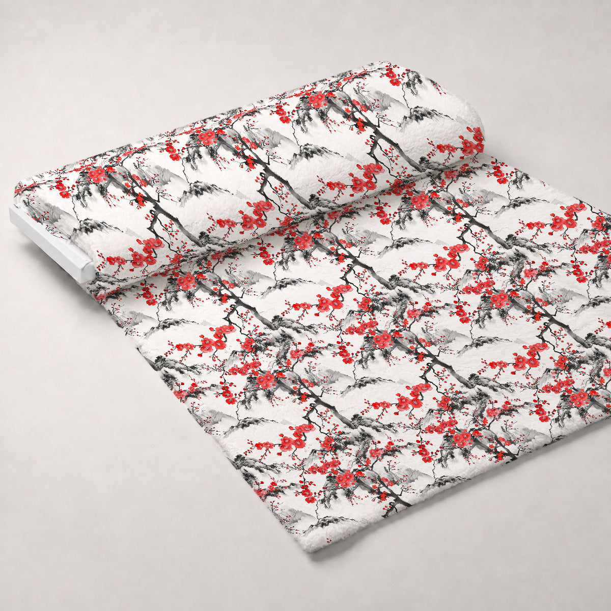 Japanese Cherry Blossoms 9 Minky Fabric — plush minky unrolled bolt preview (mv-minky-v1:bolt)