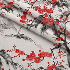 Japanese Cherry Blossoms 9 Minky Fabric — plush minky folded close-up preview (mv-minky-v1:lying)