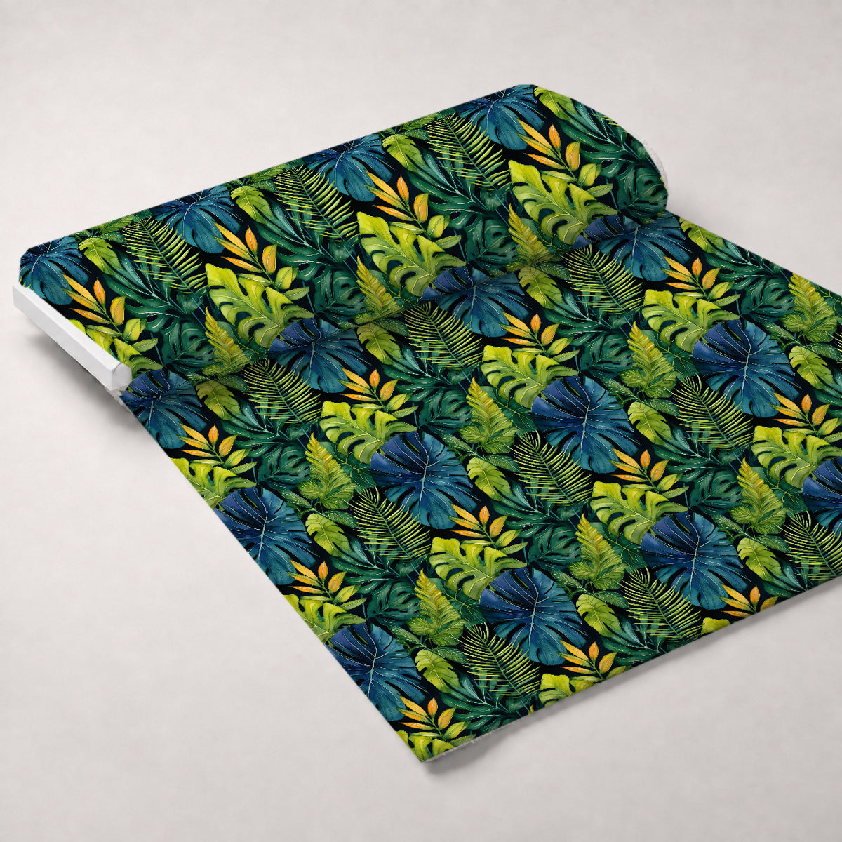 Jungle Leaves Pattern 2 Minky Fabric — plush minky unrolled bolt preview (mv-minky-v1:bolt)