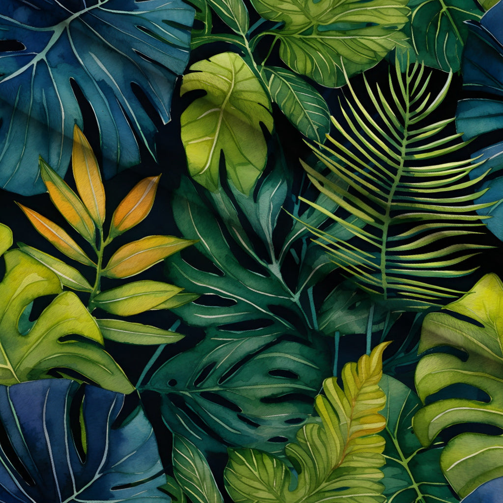 Jungle Leaves Pattern 2 Minky Fabric — plush minky folded close-up preview (mv-minky-v1:lying)