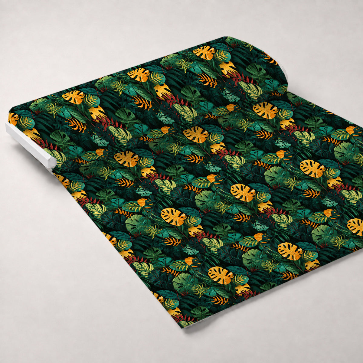 Jungle Leaves Pattern 3 Minky Fabric — plush minky unrolled bolt preview (mv-minky-v1:bolt)