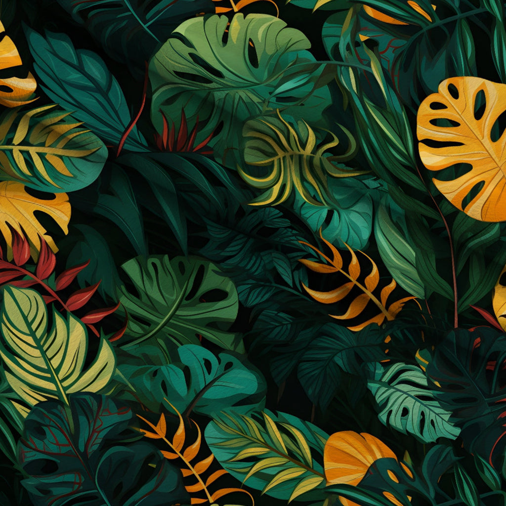 Jungle Leaves Pattern 3 Minky Fabric — plush minky folded close-up preview (mv-minky-v1:lying)