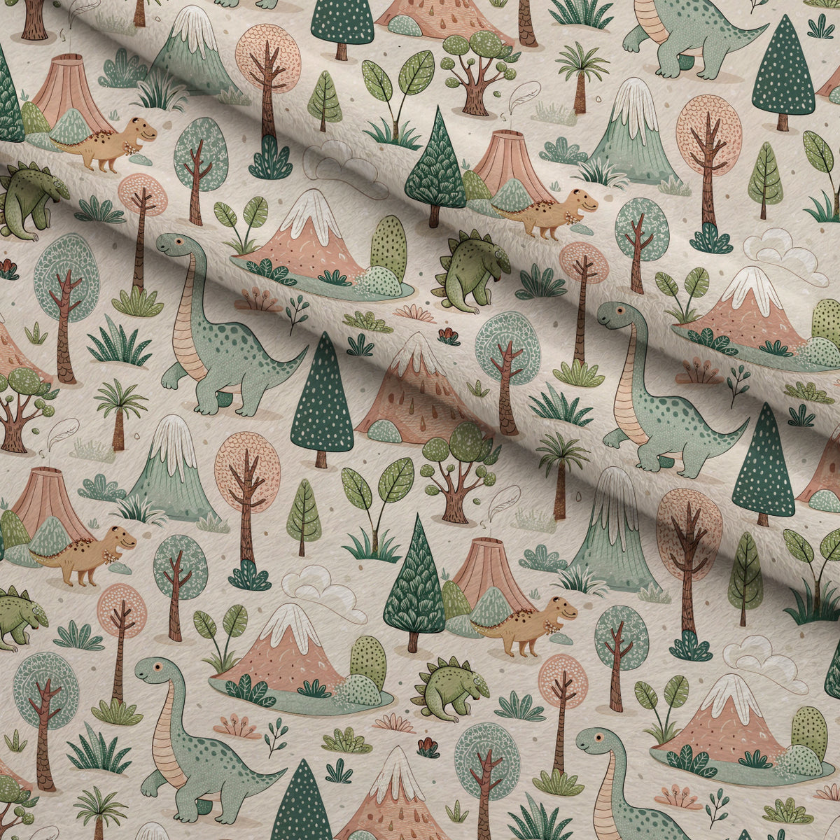 Jurassic Woodland Pattern 10 Minky Fabric — plush minky folded close-up preview (mv-minky-v1:lying)