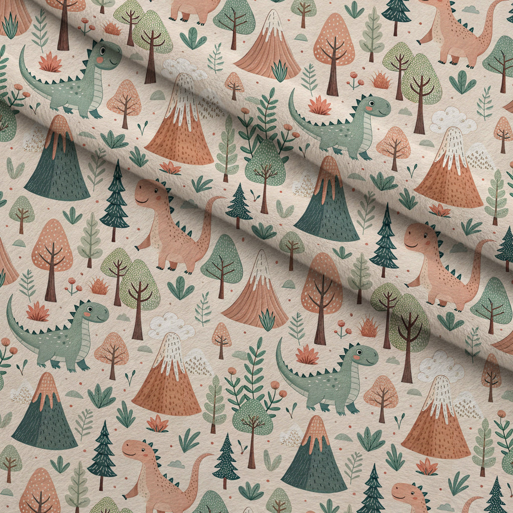 Jurassic Woodland Pattern 4 Minky Fabric — plush minky folded close-up preview (mv-minky-v1:lying)