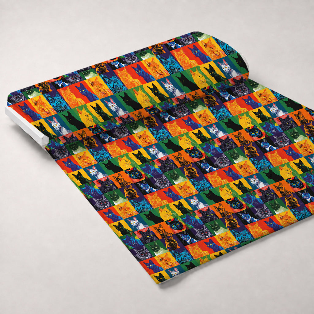 Kaleidoscope Kittens Pattern 1 Minky Fabric — plush minky unrolled bolt preview (mv-minky-v1:bolt)