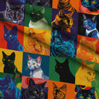 Kaleidoscope Kittens Pattern 1 Minky Fabric — plush minky folded close-up preview (mv-minky-v1:lying)