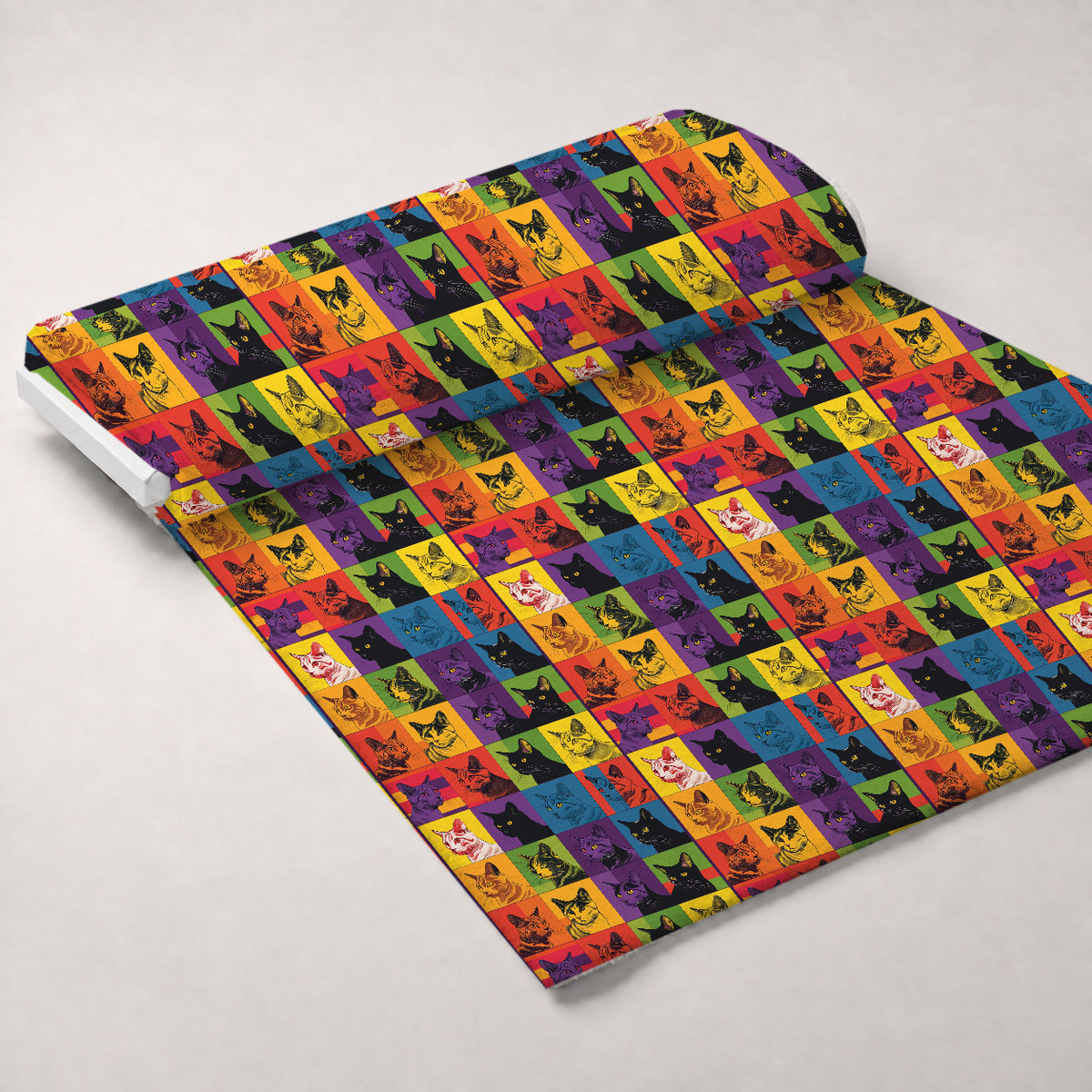Kaleidoscope Kittens Pattern 10 Minky Fabric — plush minky unrolled bolt preview (mv-minky-v1:bolt)