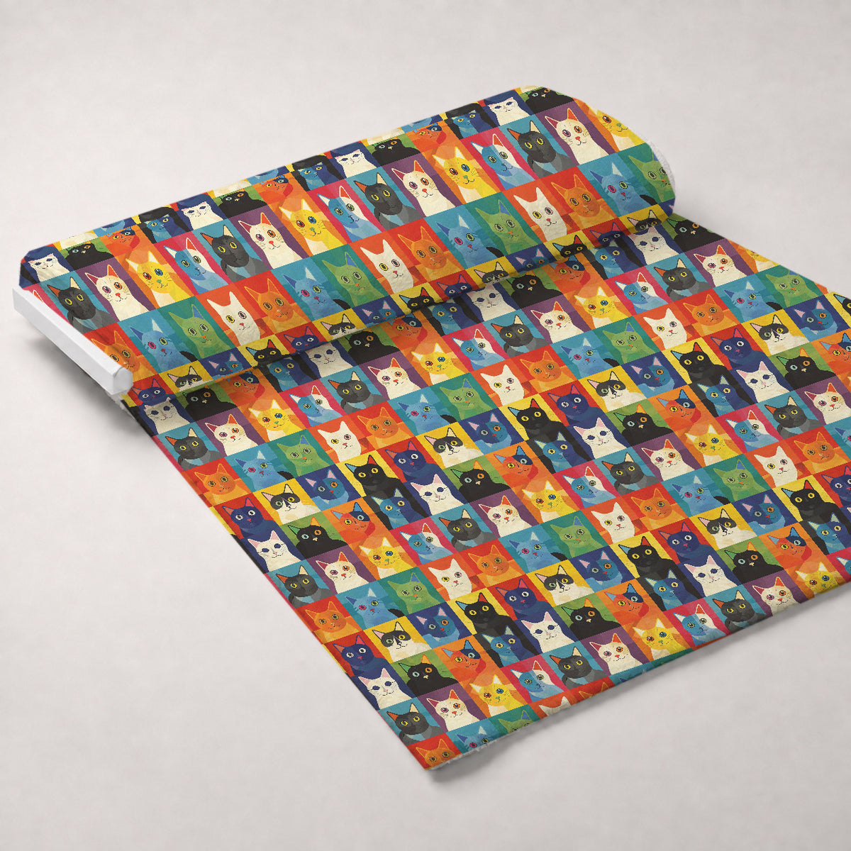 Kaleidoscope Kittens Pattern 11 Minky Fabric — plush minky unrolled bolt preview (mv-minky-v1:bolt)