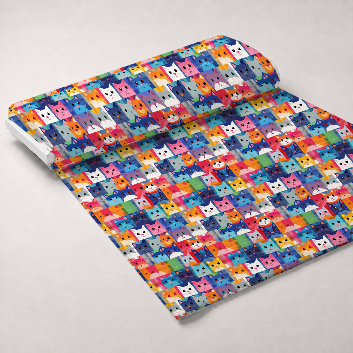 Kaleidoscope Kittens Pattern 12 Minky Fabric — plush minky unrolled bolt preview (mv-minky-v1:bolt)