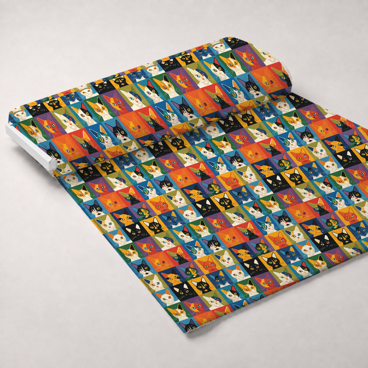 Kaleidoscope Kittens Pattern 13 Minky Fabric — plush minky unrolled bolt preview (mv-minky-v1:bolt)