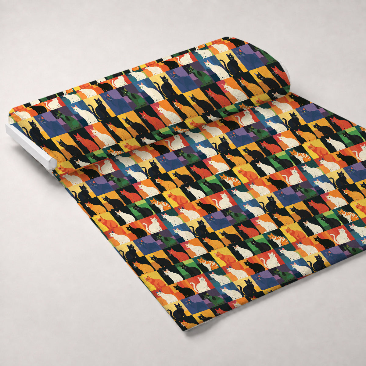 Kaleidoscope Kittens Pattern 14 Minky Fabric — plush minky unrolled bolt preview (mv-minky-v1:bolt)