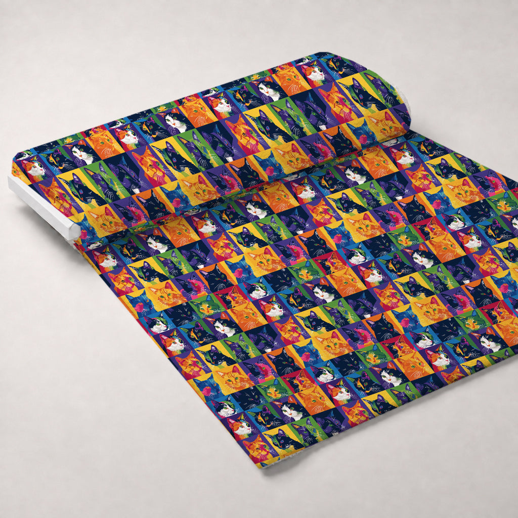 Kaleidoscope Kittens Pattern 2 Minky Fabric — plush minky unrolled bolt preview (mv-minky-v1:bolt)