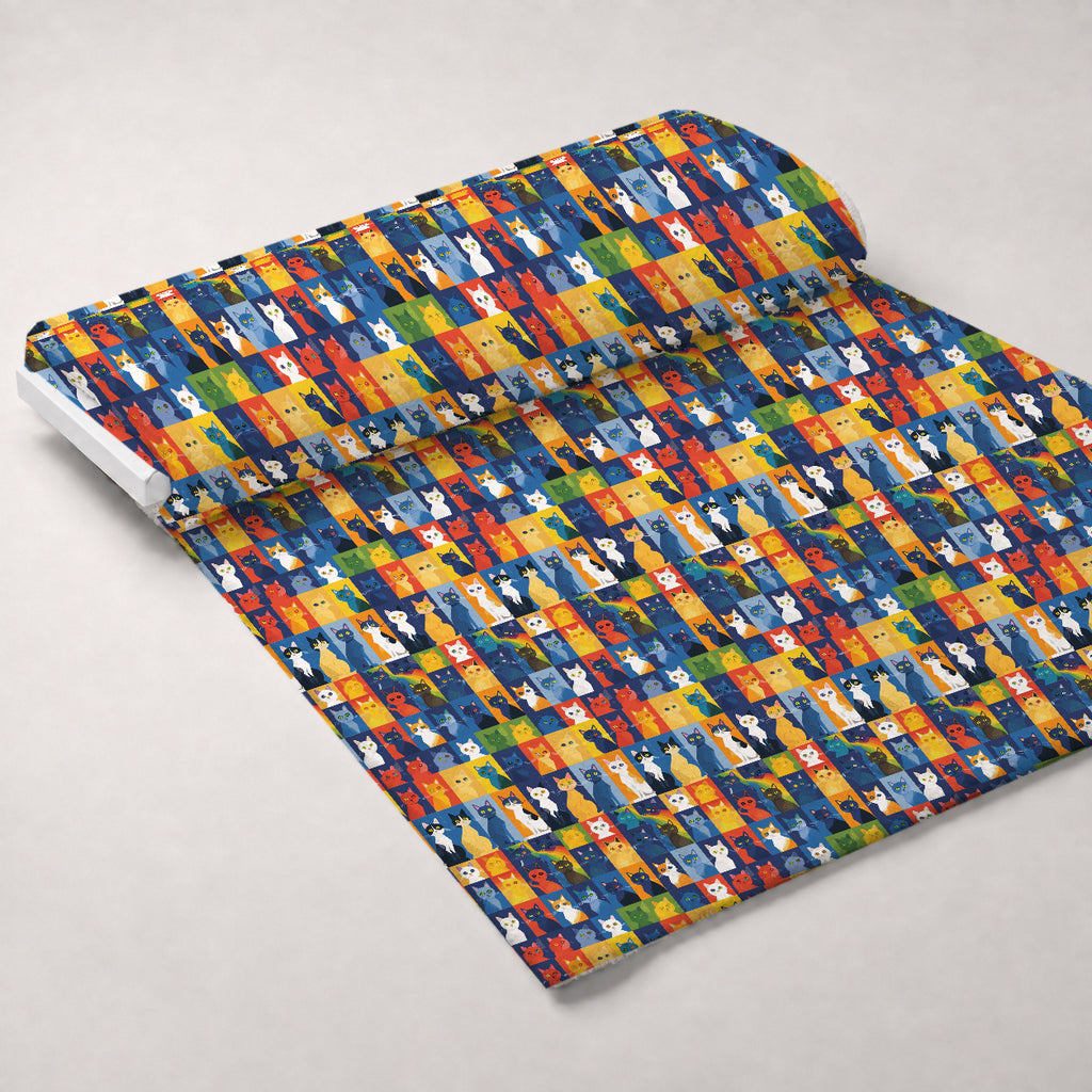 Kaleidoscope Kittens Pattern 9 Minky Fabric — plush minky unrolled bolt preview (mv-minky-v1:bolt)