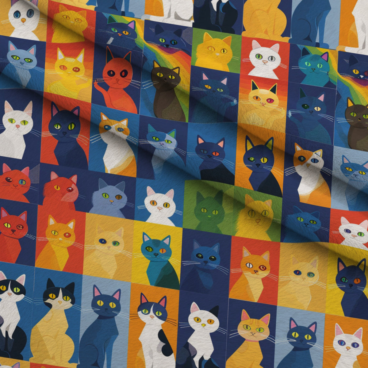 Kaleidoscope Kittens Pattern 9 Minky Fabric — plush minky folded close-up preview (mv-minky-v1:lying)