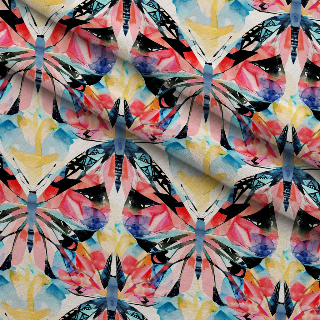 Kaleidoscope Wings Pattern 10 Minky Fabric — plush minky folded close-up preview (mv-minky-v1:lying)